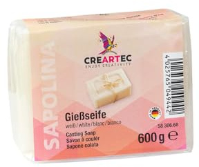 CREARTEC Savon à couler - Savon à fabriquer soi-même - Couleur : blanc pur - Quantité : 600 g - Mousse crémeuse - Végétalien - Fabriqué en Allemagne