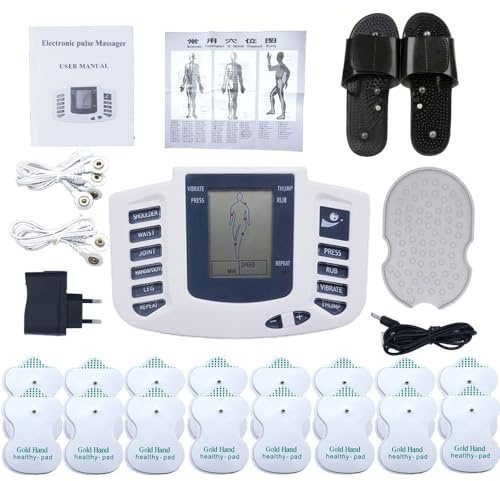 Helkropp tio muskler elektrostimulator EMS akupunktur terapi massage 16 pads digital meridian sjukgymnastikapparat full sats