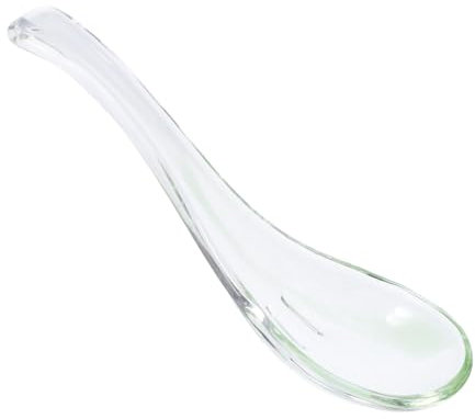 CLISPEED Cucchiaio in Vetro Trasparente Resistente Al Calore Per Dessert Zuppe e Buffet