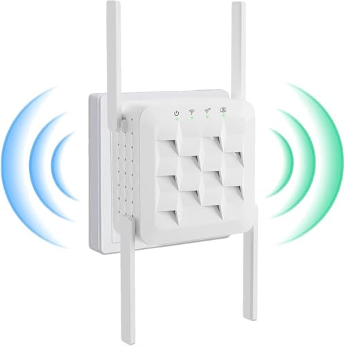 WLAN Verstärker, WLAN Repeater 300 Mbit/s 2.4 GHz, WiFi Extender Booster, WiFi Verstärker mit Repeater/AP Modus und WPS-Funktion,Internet Verstärker bis zu 3800 sq.ft und 38+ Geräten