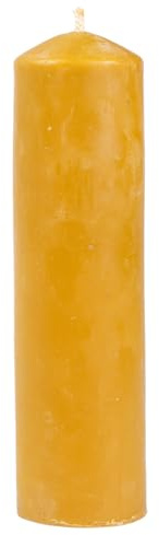 BeesWax World velas de cera de abeja 100% natural hechas a mano con mecha de algodón, varios tamaños y diseños (Tamaño L2: aprox. 20 cm x 5,2 cm)