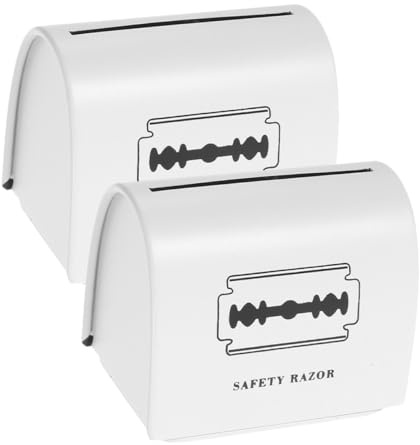 Didiseaon Boîtes Métalliques pour Déchets de Rasoir Lot de 2 Conteneurs Portables en Fer Blanc Compactes et Légères Collecteurs Sûrs pour Lames Usagées Adaptés aux Salons de Coiffure et