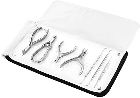 Nagelzangen Set mit Fußpflegeinstrumente Fußpflege-Set 8-teilig Nagelzange Universal Set Rund um die Maniküre und Pediküre im Etui
