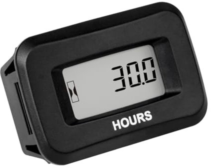 Jayron Medidor de Horas Digital LCD AC/DC 5V a 277V,Temporizador de Cuenta Regresiva,Almacenamiento de Datos para ZTR,Cortacésped,Tractor,Generador,Lavadora de Autos,Compresor de Motor Marino ATV