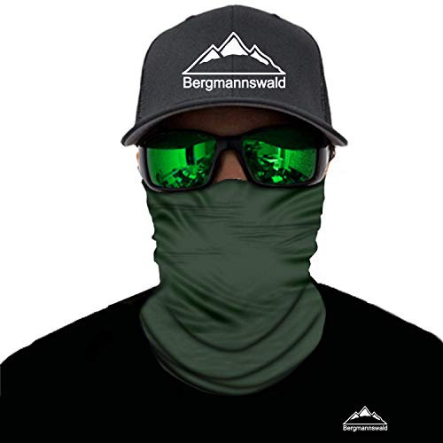 Bergmannswald® Multifunktionstuch nahtlos (1er Pack, Grün)