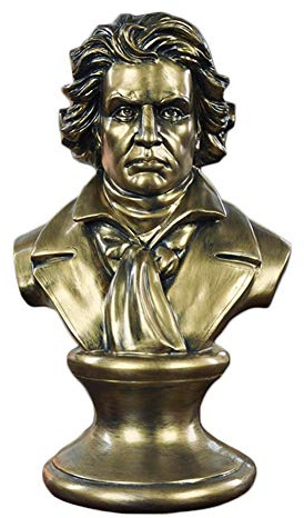 Beethoven Byststaty, harts gjutning kompositör byst kallgjutet brons skulptur figurer för heminredning konst hobbyist (Color : Copper, Size : 18.5x15x30cm(7x6x12inch))