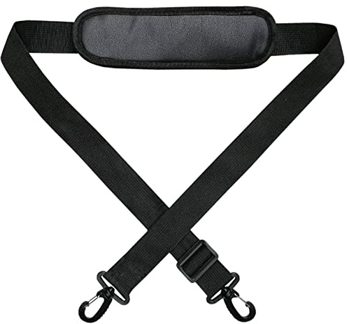 LTG PRO® Adjustable Padded Shoulder Strap – Replacement Bag Strap Belt for Laptop, Travel, Gym, Briefcase Handbag, Football & Camera Bags – Soft Shoulder Pad – Durable Nylon with Clips (Black)