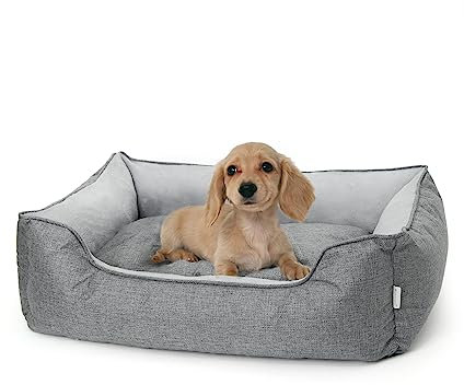 Lucky Sign Dog Bed Letto ortopedico lavabile per cani Letto per cani di grandi dimensioni Soffici posti letto e mobili per cani di piccola taglia, 75x55x20cm - Grigio
