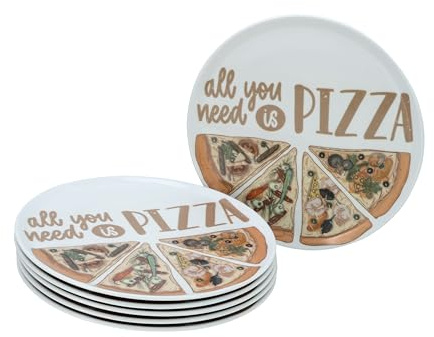 CreaTable, 21568, pizzatallrik set ALL YOU NEED, 6-delars porslinsset, pizzatallrik av porslin