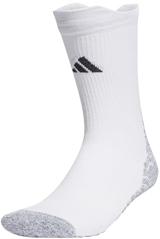 adidas Unisex Football GRIP Knitted Crew Performance Socks Cushioned, White/Black, 6.5-8