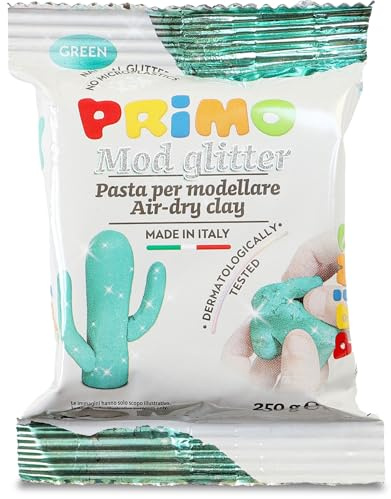 PRIMO - Dough for Children +3 Years Dermatologically Tested 250 g, Polymer Air Drying Clay for Modelling with Wet Hands and Without Cooking, Modelling Paste for Crafts, Odorless and Vegan