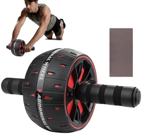Rueda de ejercicio con rodillos, rueda abdominal con rodilleras, dispositivo abdominal para hombres y mujeres, dispositivo de fitness en casa para el entrenamiento del tronco, rueda abdominal, rodillo