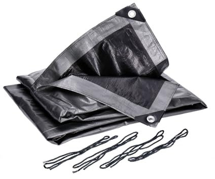 Telone di copertura Impermeabile 3x5m con Grammatura 140g/m² incl. 4 corde - occhielli ogni 50cm, rinforzi bordi/angoli, impermeabile, stabilizzato UV, antistrappo, Esterno Copertura Multiuso