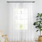 PONY DANCE Weiße Gardinen mit Kräuselband Wohnzimmer Vorhänge Transparent 2er Set H 245 x B 140 cm Stores Gardinen für Schienensystem Voile Sheer Curtains for Living Room