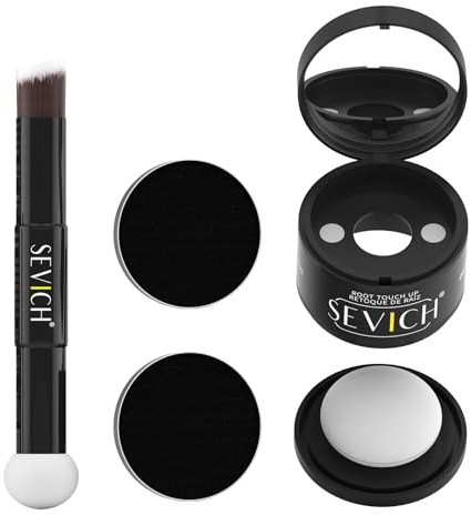 Sevich Ansatzpuder Magnetisch Austauschbar Bei Dünner Werdendem Haaransatz Und Grau, Schnelle Reparatur Der Haarfarbe, Wasser- Und Schweißfest, Reisefreundlich, Mit Haarbürsten Und Ersatzpackung