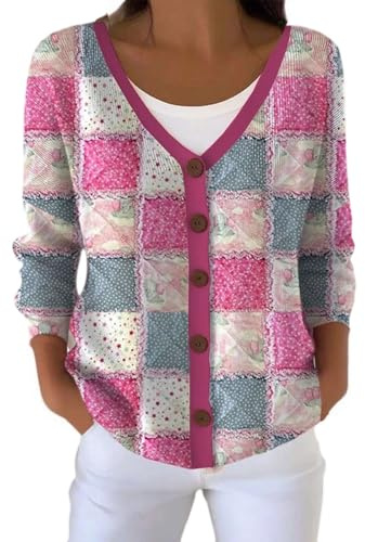 Mfhmom Gilet Femme Cachemire Hiver Chic et Élégant Cardigan Long Laine Douce Col V Boutonné Léger Automne Gilets Chaude Tricotée Grande Taille Mode Confortable Style Décontracté