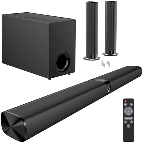 GarageRock Sound Bar con Subwoofer per TV, 110W altoparlanti Soundbar con Deep Bass&Aumento del Volume&3 modalità EQ, Bluetooth 5.3/ARC/Opt/AUX, Sistema Audio Surround per TV/PC/Proiettori, 1 Set