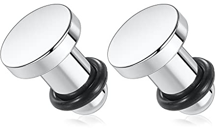 hengkaixuan G23 Titanum tunnlar mätare öronmätare tunnlar pluggar öronsträckare expanderande pluggar piercing mätare örhängen för män kvinnor pluggar 3-5 mm piercingset, Gummi, stål