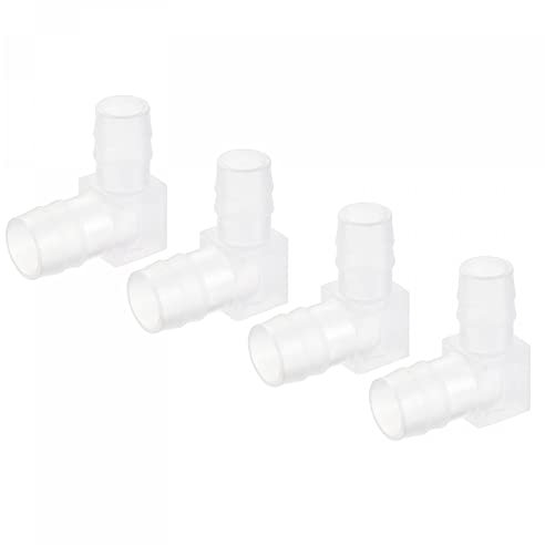 sourcing map Barb Hose Fitting, 11mm to 13mm Barbed Dia. Plastic Elbow Coupler Reducer Quick Connector Adapter, Pack of 4
