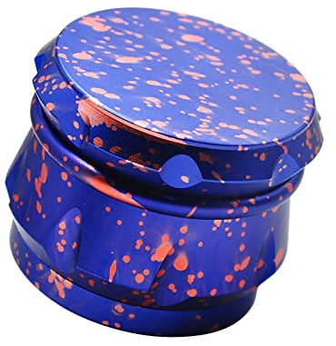 Grinder Metallo Trita Spezie Peperoncino Lega di Alluminio Aeronautico 63mm Tritino Macina Caffé Erbe Macinapepe Pepe Erba Spice 4 Pezzi con Setaccio per Polline - Blu