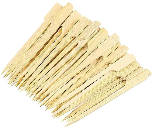 100 Stück Spieße Fingerfood, Bambus-Spieße,Bio-Spieße, Grillspieße,Ldeal für Grills, Größen 9CM Holzbambusspieße Zahnstocher für Vorspeisen,Obst, Sandwich,Buffet, Snacks Cocktail und Grillgut