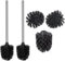 WAVEWO WC-bürste 2er-Set mit 3 Ersatzbürstenköpfe, Klobürste mit Edelstahlgriff für Badezimmer, Ersatzbürste Durchmesser 7 cm, Silber Gebürstet