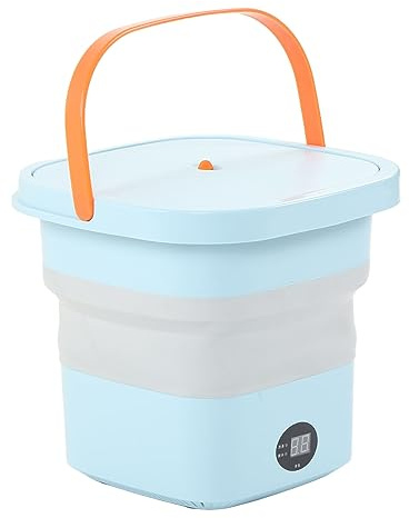 Bärbar Tvättmaskin, 6L Hopfällbar Automatisk Tvättmaskin, Med LCD-skärm, Inbyggd Centrifug För Babykläder, Underkläder Eller Småsaker, Lägenhet, Tvättstuga, Camping(Blå)