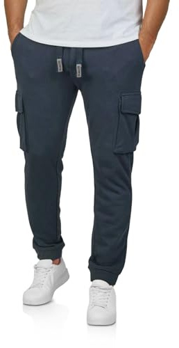riverso Pantaloni cargo da jogging da uomo in cotone lungo, vestibilità normale, RIVLoris, pantaloni cargo sportivi, pantaloni sportivi per il tempo libero, tasche rosso, blu, nero, verde, S, M, L, XL
