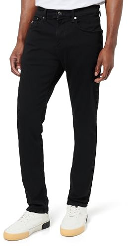Tommy Jeans Herren Jeans Hose Austin Tapered Slim Fit, Schwarz (Denim Black), 32W/32L