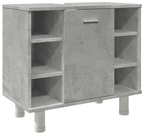 vidaXL Mobile da Bagno Grigio Cemento 60x32x53,5 cm Legno Multistrato, Armadio, armadietto per lavabo, Armadio da Bagno, Rack, Armadio di stoccaggio