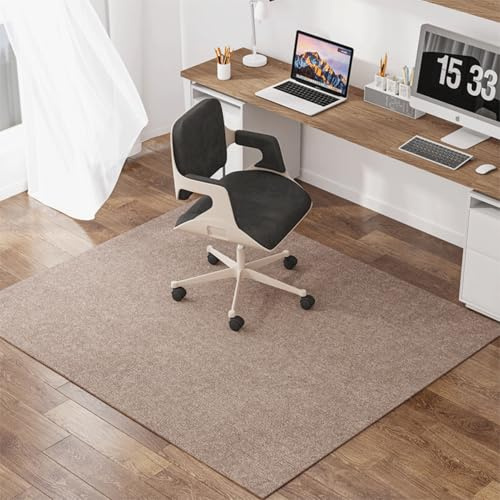 Genérico Alfombrilla Protectora para Suelo, Alfombra para Silla de Oficina Silla De Escritorio, Base Grande Antideslizante para Silla de Oficina,Alfombra para Juegos para Parquet,Marrón,90x120cm