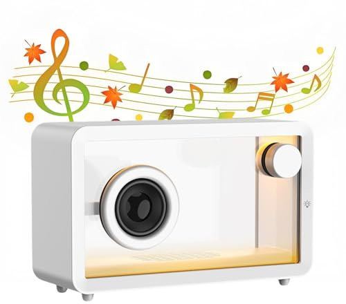 Altavoces Bluetooth Transparentes, Configuraciones de Luz Ambiental Coloridas, Sistema de Sonido Envolvente Inalámbrico, Adecuados for Familias y Viajes de Campamento(White)