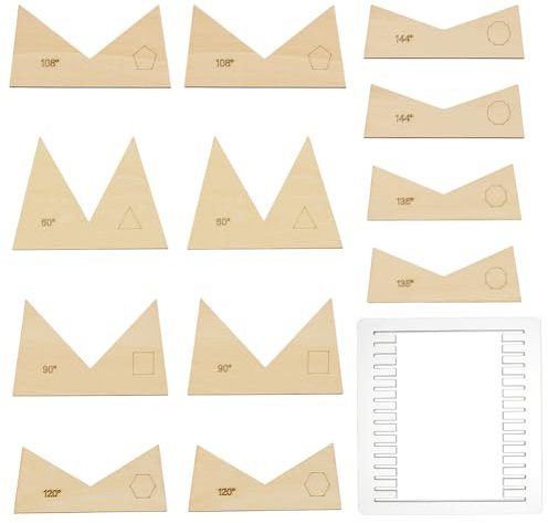 BENECREAT Glass 3D Foam Angle Wedge Tool, Glass Layout Frame with 12PCS Wood Sheet Tool for Soldering Glass Together at Different Angles