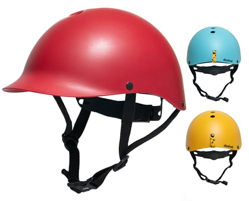Dashel Eco Kids Bike Helmet - Safety Certified CE EN1078, Made in UK - Adjustable Fit with Recycled Ghostnet Light Loop - Kids Cycling, Scooter and Skate Helmet for Children Age 5-8 Years (Red, XS)