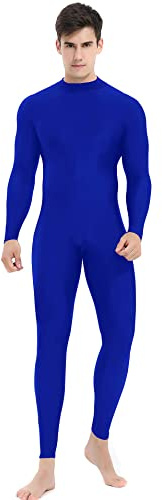 speerise Mens Spandex Bodysuit Long Sleeve Unitard Zipper Dance Leotard Bodysuit for Men Costume