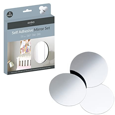 Anika 60130 Selbstklebende runde Spiegel, 15 cm, vielseitig und funktional, 3 Stück