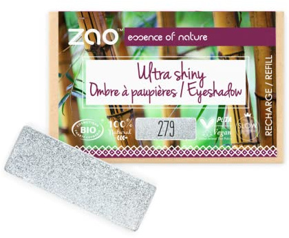 ZAO essence of nature - Recharge Ombre à paupières rectangle Ultra Shiny 279 Diamant gris - 1,3 gr
