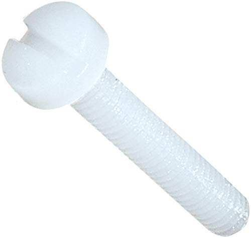 AERZETIX - C45309 - Lot de 10 - Vis en Polyamide/Nylon M3x16 - Filetage Métrique - à Tête Cylindrique/Fendue/Plate/Ronde - Isolante - Bricolage - Rénovation - DIN 84