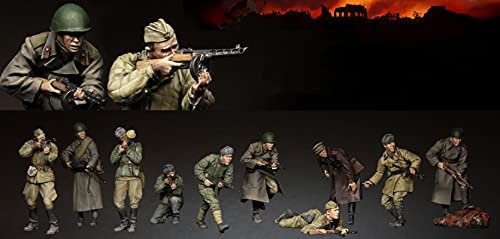 Risjc 1:35 WWII Berliner Kriegsharz Soldatenmodell (10 Personen) unbemalt und unmontiert Miniaturmodellbausatz/R03289
