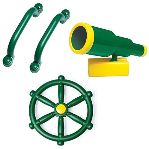 UPTON Playground Accessories Parts Kit Outdoor Playset Kids Pirate Telescope, Steering Wheel, Playground Equipment- Backyard