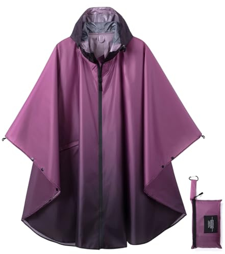 Rain Poncho Jacket Coat Hooded Zipper Style for Women/Men/Adult with Pocket