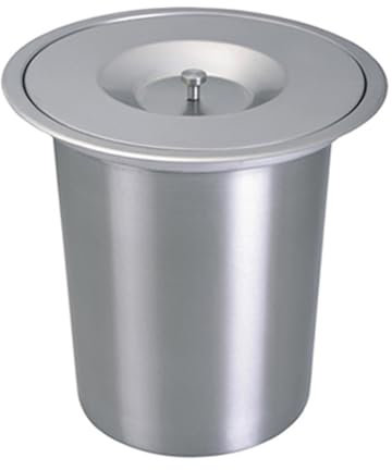 KHiry Einbau-Mülleimer für die Arbeitsplatte, versenkt, mit oberem Deckel, gebürstete Oberfläche mit Deckel, Küchenaufbewahrung, Edelstahl-Mülltülle für Küchenmülleimer, 12 l (12 l)