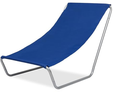 FEBE Sonnenliege Strandliege Liegestuhl Garteliege Marineblau Kompakter Strandstuhl mit Tragetasche für Garten Pool und kleinen Balkon Textilgewebe