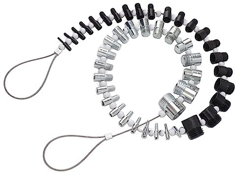 Lybunair Mutter und Bolzen Gewindeprüfer, 44 Männliche und Weibliche Größen, Messwerkzeug, Zoll und Metrische Gewinde Identifikatoren, Gewindelehre für Mutter und Schraube, 23 Zoll/21 Metrisch