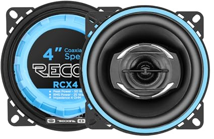 RECOIL RCX-4 Echo 10cm (4 Zoll) 2-Wege Koaxial Einbaulautsprecher Auto HiFi, 50W RMS / 100W Peak, Polypropylen Konus, Butyl-Gummisicke, direkter Werksersatz (Paar)