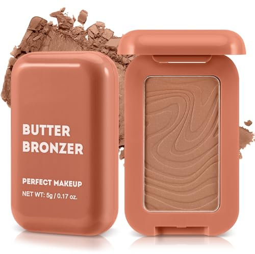 Boobeen Soft Matte Bronzer, Paleta de Polvos de Contorno para el Rostro, Polvo Bronceador Polvo de Rubor Natural para Contornear, Construible de Larga Duración, Brillo Bronceado
