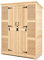 VEVOR Geräteschuppen, Lagerschrank aus Holz mit wasserdichtem Dach und Metallrahmen, doppelt verschließbare Türen, Geräteschrank für den Garten, Lagerhausschrank mit Regalen und Boden, 1473x680x1980mm
