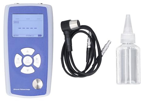 Probador de Medidor de Espesor Digital, Medidor de Medición de Espesor con 3 Tipos de Velocidad de Sonido Ajustable, Conmutación Automática de Ganancia, Función Estadística
