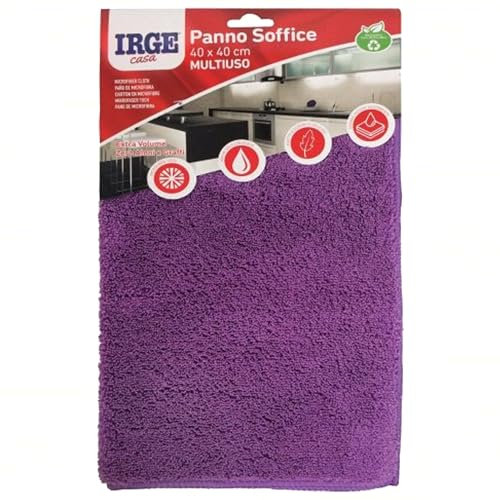 Sicignano | Panno Soffice Multiuso in Microfibra, Extra Volume, Ultra Assorbente, Zero Aloni - Per Superfici Delicate e Pavimenti, Lavabile e Riutilizzabile, Colori Assortiti (1, 40x40 cm)