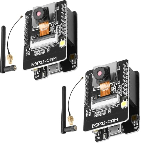 diymore 2PCS für ESP32 CAM Entwicklungsplatine, für ESP32-CAM MB WiFi/Bluetooth Entwicklung Board, DC 5V Dual-Core-Entwicklungsplatine mit 2,4 G Antennen IPEX, 2640 Kamera-TF-Karten-Modul